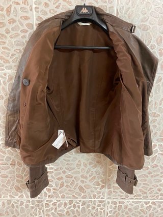 Giacca donna doppio petto vera pelle vintage