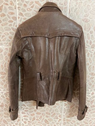 Giacca donna doppio petto vera pelle vintage