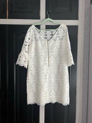 Vestido Pedro del Hierro blanco encaje