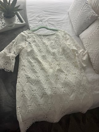 Vestido Pedro del Hierro blanco encaje