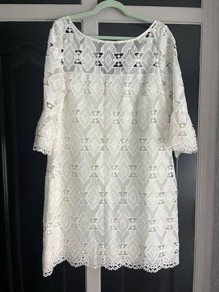 Vestido Pedro del Hierro blanco encaje