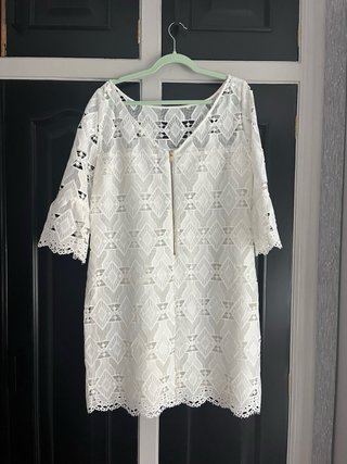 Vestido Pedro del Hierro blanco encaje
