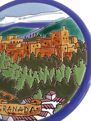 Bonito plato decorativo con imagen de la Alhambra