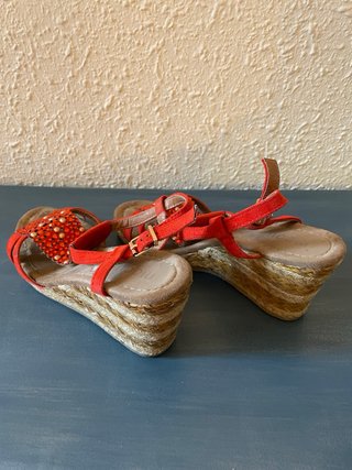 Sandalias Naranjas con pedreria