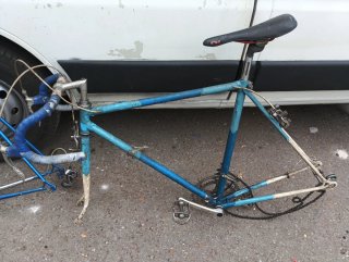 Cuadros Bicicleta Antigua Azul + 2 ruedas
