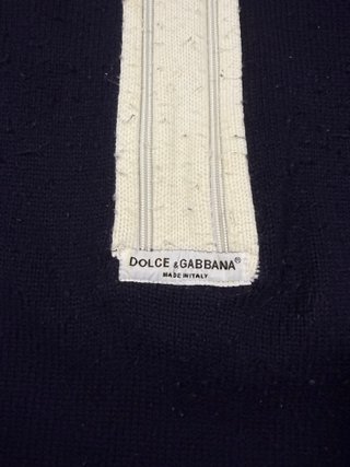 Dolce & Gabbana Ribbed HalfZip Stripe Knit Sweater