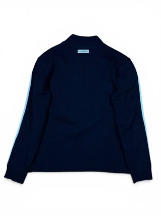 Dolce & Gabbana Ribbed HalfZip Stripe Knit Sweater