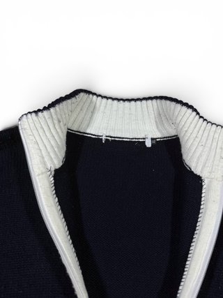 Dolce & Gabbana Ribbed HalfZip Stripe Knit Sweater