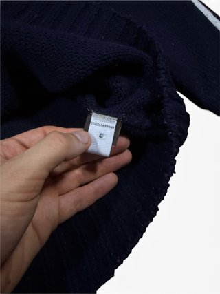 Dolce & Gabbana Ribbed HalfZip Stripe Knit Sweater