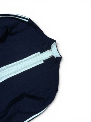 Dolce & Gabbana Ribbed HalfZip Stripe Knit Sweater