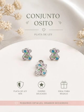 Set Gioielli Orso in Argento 925
