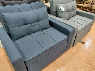Sofá Cama 1 Plaza Azul/Gris