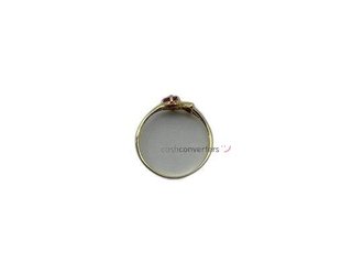 anillo oro 18k con piedra con circonita,rubi t. 15 (17,52 mm)