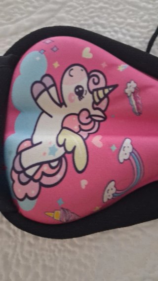 Funda sillín bici niña unicornio rosa
