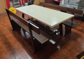 Mesa merendero / bodega + bancos | Madera
