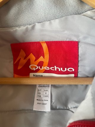 Buzo Quechua Talla 6 Rojo y Gris