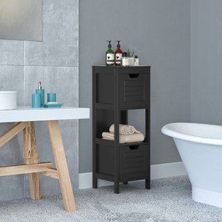 Armario de baño de madera multifuncional con 2 caj
