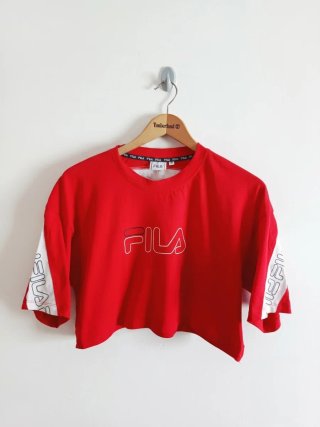FILA All-Over Print Logo Crop Top Retro