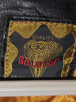 Goldtop Giacca Biker Pelle Nera Taglia 44