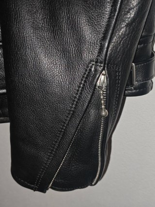 Goldtop Giacca Biker Pelle Nera Taglia 44