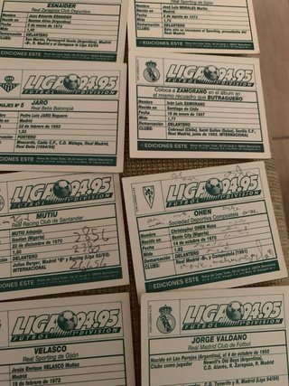 Cromos Fútbol Liga Este 94/95