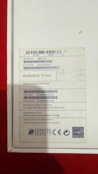 MacBook Air Retina 13” 2019 Intel i5 8GB Ram 128GB
