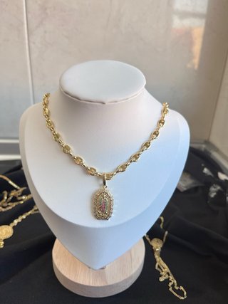 Cadena Oro Laminado 18k Virgen de Guadalupe