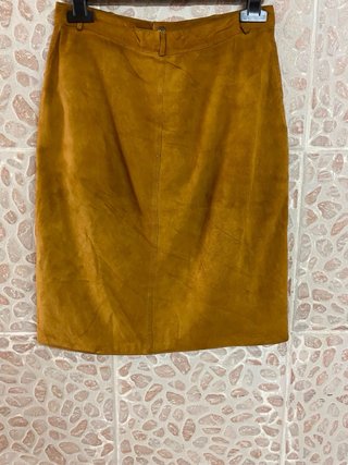 Gonna in vera pelle scamosciata vintage