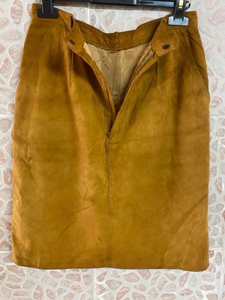 Gonna in vera pelle scamosciata vintage