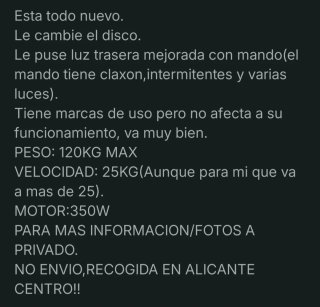 Patin/Bici Eléctrica con Asiento
