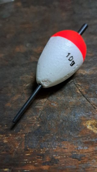 Flotador pesca 10g blanco y rojo,lote de 3 unidade