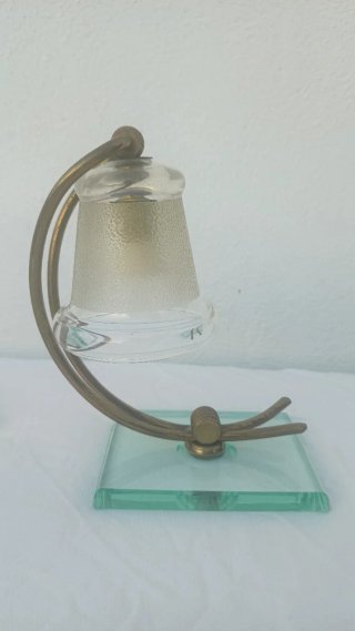 Coppia Lampade Art Decò Vetro e Metallo