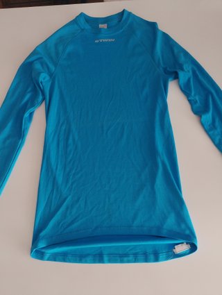 Camiseta térmica ciclismo BTWIN azul