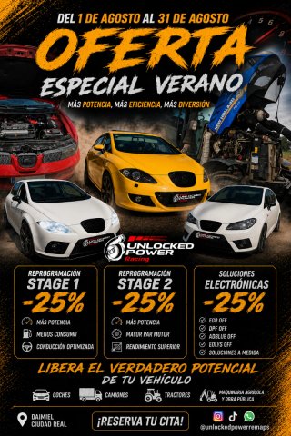 OFERTA AGOSTO -25% Reprogramación Stage 1 Stage 2