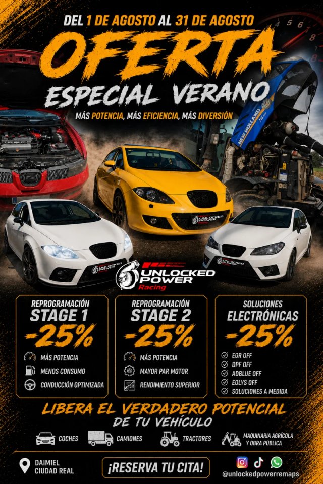 OFERTA AGOSTO -25% Reprogramación Stage 1 Stage 2