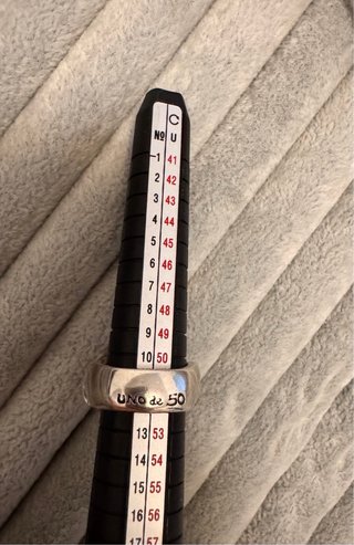 Anillo Uno de 50 baño plata cristal azul