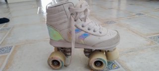 Patines blancos niña talla 34 con fundas negras