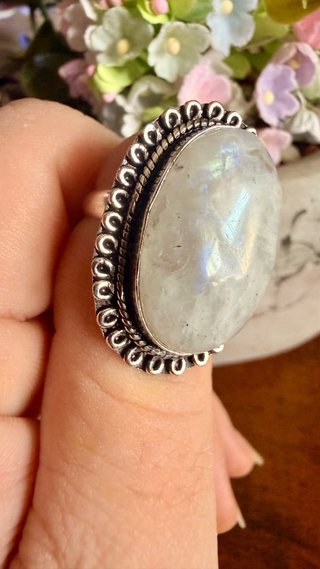 Anillo Plata 925 Piedra Luna Real