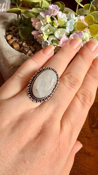 Anillo Plata 925 Piedra Luna Real
