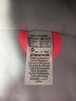 Chaqueta niña WEDZE gris y rosa