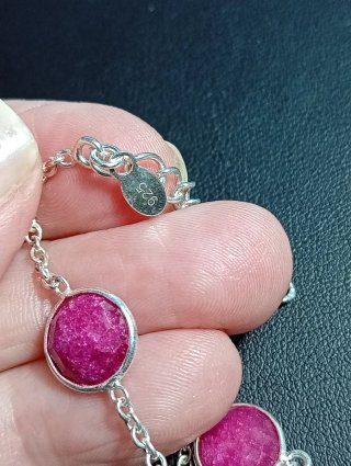 Pulsera Plata Ley rubí facetado