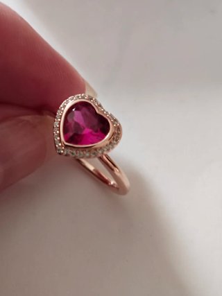 Anillo Pandora Corazón Rosa Oro