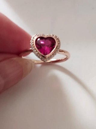 Anillo Pandora Corazón Rosa Oro
