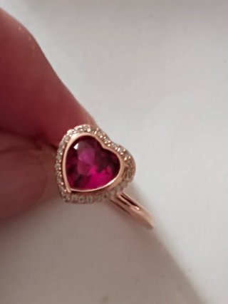 Anillo Pandora Corazón Rosa Oro