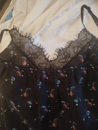 Pull&Bear Camisa Tirantes Estampada Negra Talla XX