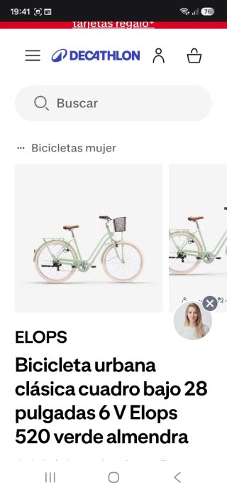 Bicicleta da passeggio verde azzurro con cestino e sellino