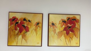 Cuadros Jette Flores Rojas y Amarillas