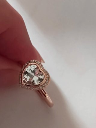 Anillo Pandora Corazón Rosa Oro
