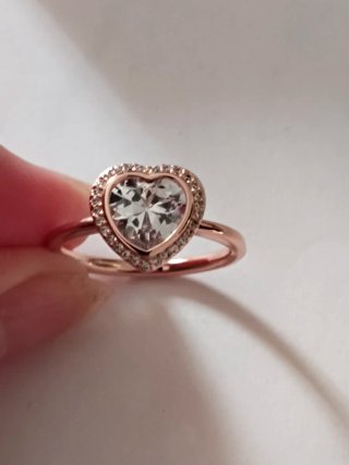Anillo Pandora Corazón Rosa Oro