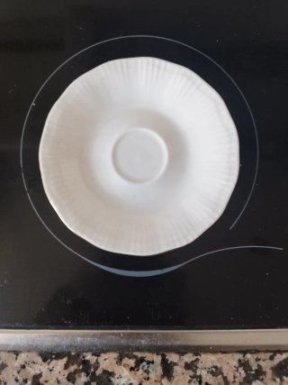 Elegante Juego 6 tazas de alta porcelana con plato